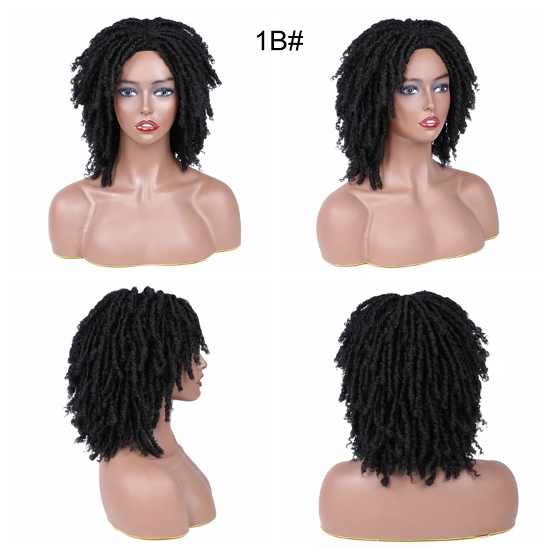 curto encaracolado trançado torção perucas sintéticas para feminino preto cor borgonha
