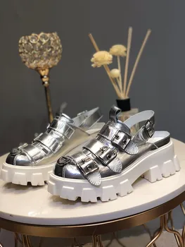 

Platform sandals tricolor cool street high heel sandals ladies sandals high heels