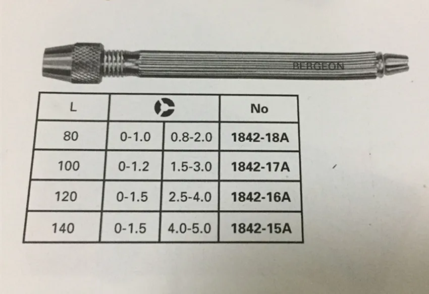 BG 1482-18A pin vices watch tools to repair the watch 0-1.0mm 0.8-2.0mm