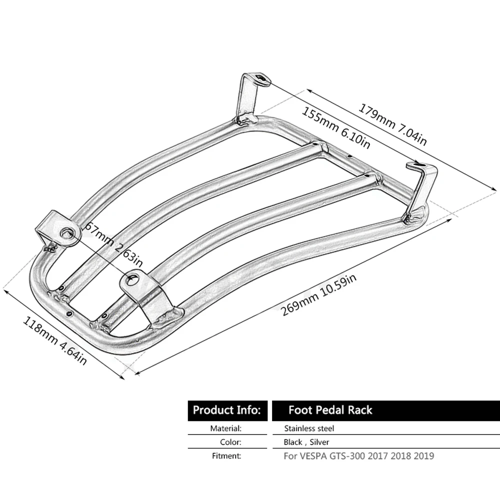 de bagagem suporte para gts 300 2017