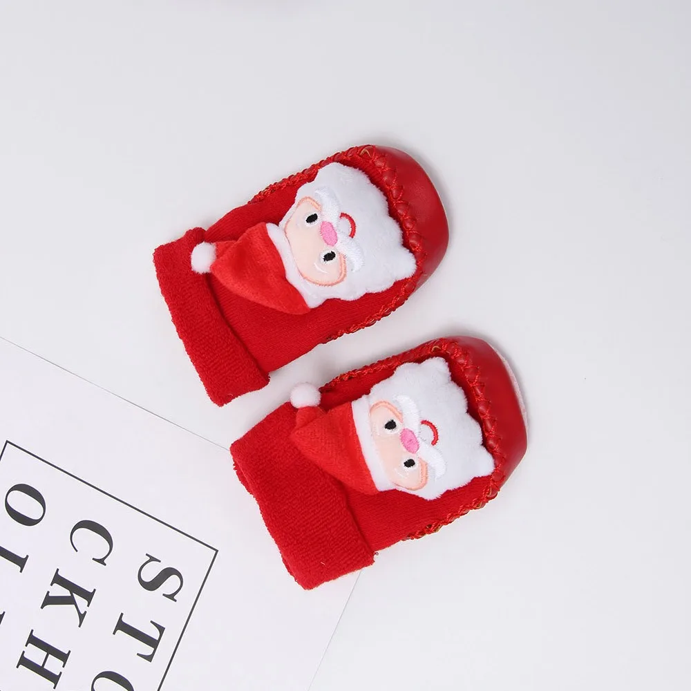 Носки для новорожденных милые рождественские носки на Рождество для маленьких мальчиков и девочек Нескользящие Детские носки хлопковые нескользящие носки, Прямая поставка