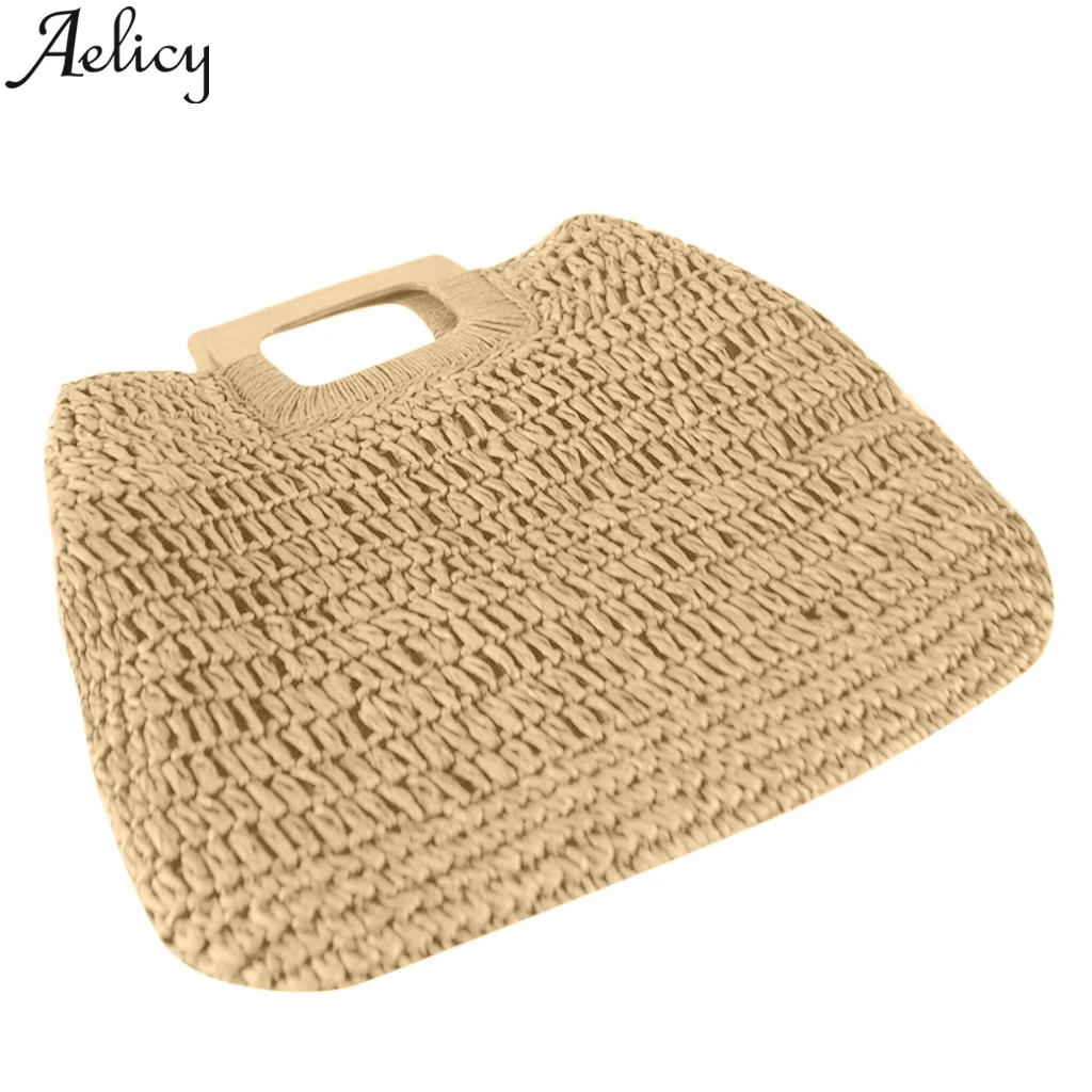 Aelicy Straw Bag Vintage New Hand Woven Women Handbag Retro Fashion Beach Female Summer Bags | Багаж и сумки