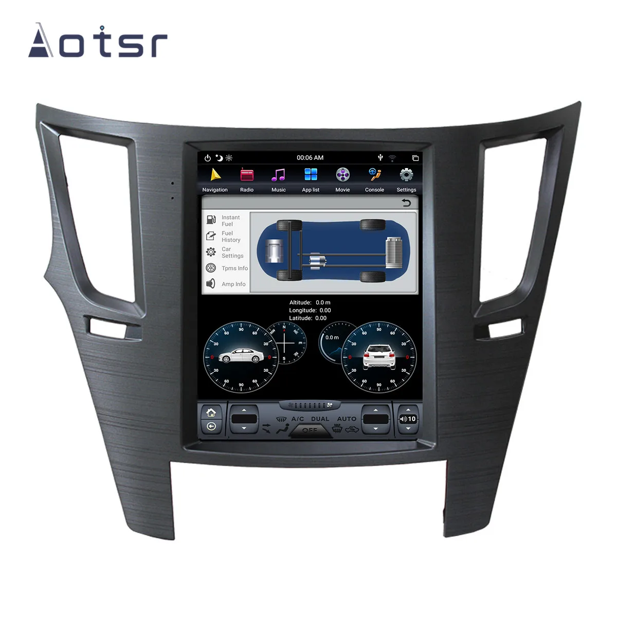 Автомобильный GPS навигатор PX6 4 Гб ОЗУ в стиле Тесла Android 9 0 для Subaru Legacy Outback 09to14