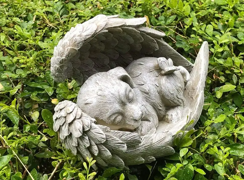 Obtenga esto Perro durmiendo en el ala de Ángel, perro Memory Resin Stone Garden Decor Gifts, perro mascota de pérdida, Lost Dog memorial grave maker, personalizado bWwnMGXJO39