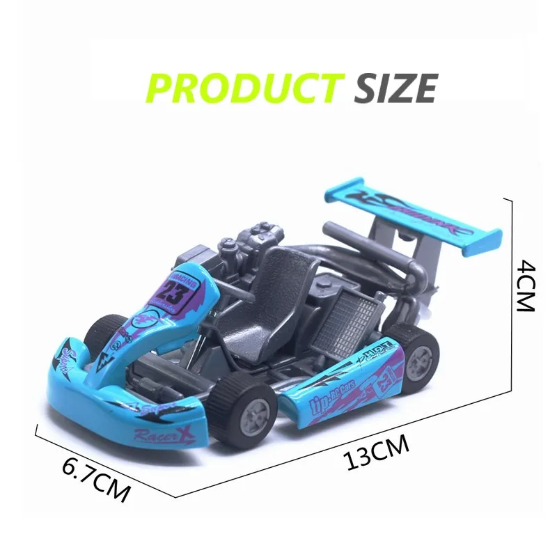 1:32 Alloy ABS karting Racing Toy Car Model Metal Pull Back Simulation Miniature Kids Small Toys Car For Children Boys Gifts