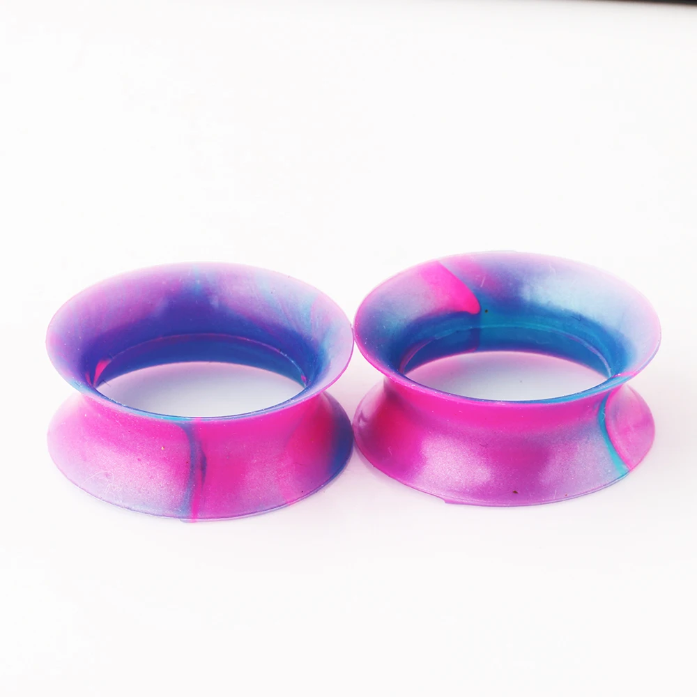 JUNLOWPY Soft Silicone Ear Gauges Flesh Tunnels Lobe Plugs Stretchers Expander Double Flared Tragus Body Piercing Jewelry 6-25mm