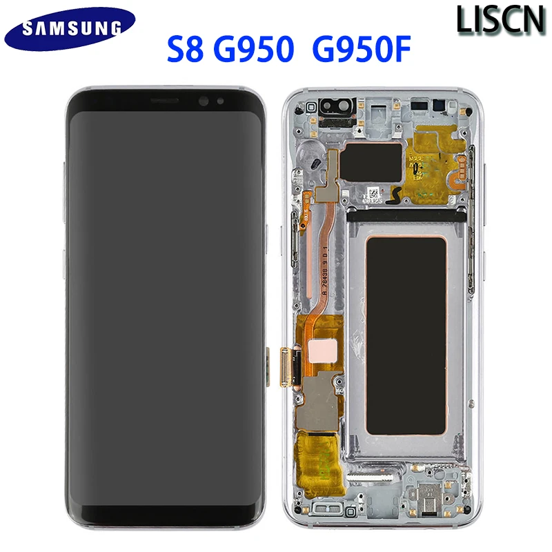 

5.8'' 100% Test ORIGINAL S8 LCD with Frame S8 G950 G950F AMOLED Display for SAMSUNG Galaxy Touch Screen Digitizer Replacement