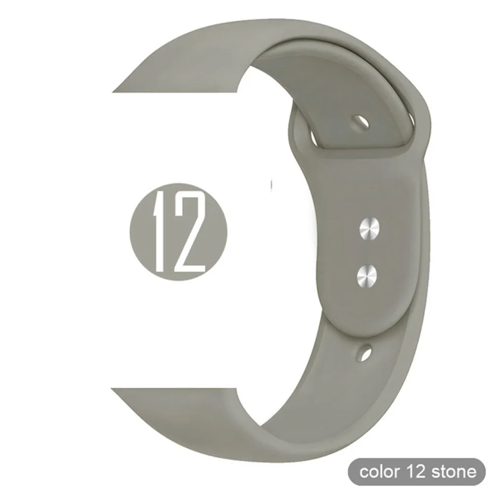 Какой ремешок для Apple Watch, ремешок, браслет серии 1 2 3 4 5, мягкий силиконовый сменный ремешок для iWatch 38 мм 40 мм 42 мм 44 мм - Цвет: 12