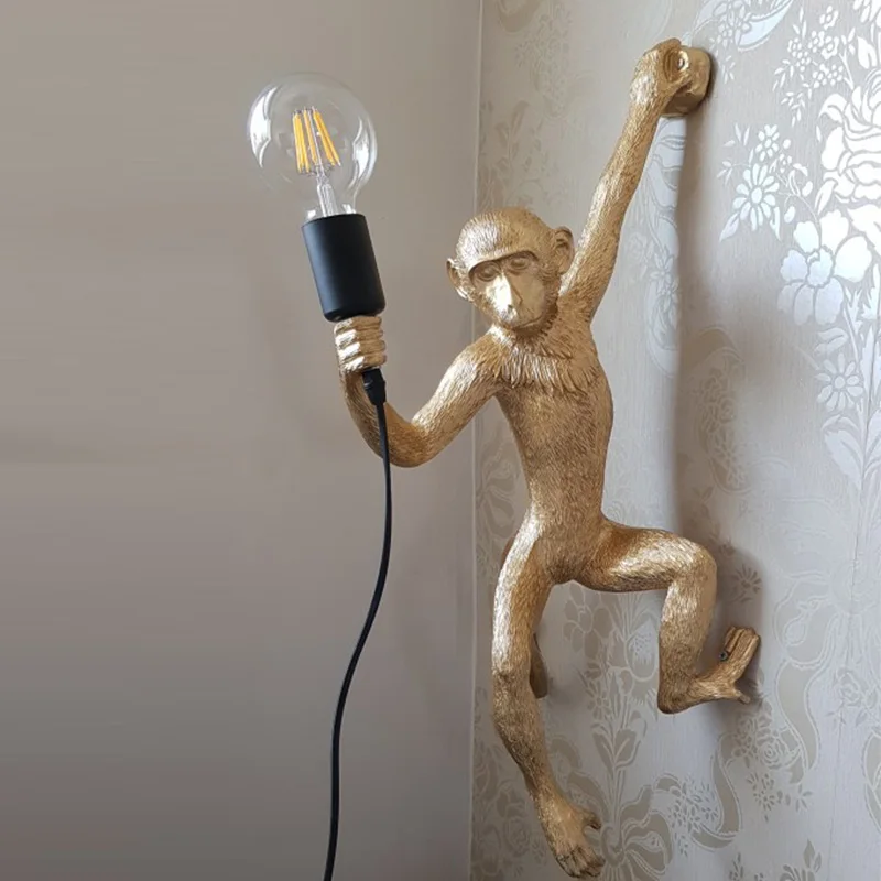 modern black monkey lamp resin hemp rope seletti monkey lamp white living room monkey lights in pendant lights hanging lamp e27 pendant lights aliexpress