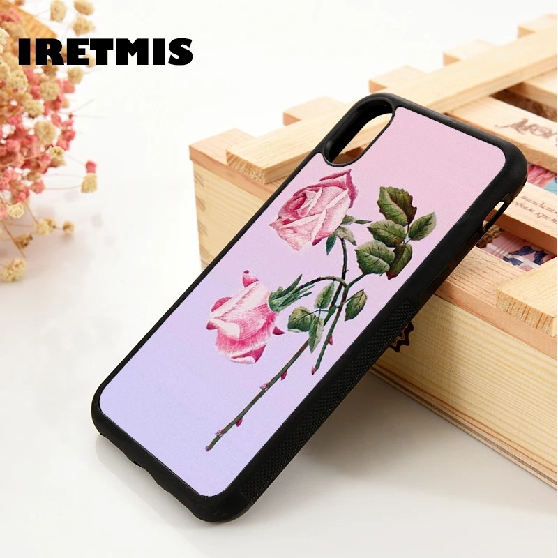 

Iretmis 5 5S SE 6 6S Soft TPU Silicone Rubber phone case cover for iPhone 7 8 plus X Xs 11 Pro Max XR Rosy Rose