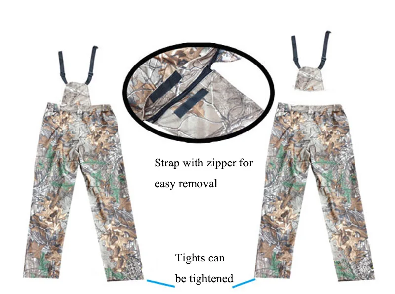 VENRAFAN Outdoor Spring and Autumn Men's Hunting Suit Leaf Camouflage Bird Watching Fishing Bionic Camouflage Suit Hooded