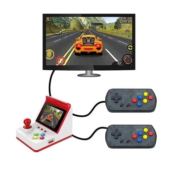 

Mini Arcade Video Game Console Children's Gift Toys8-bit Console Retro Red 360 Game Support TV Games Handheld Built-in Blue J1R7