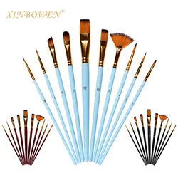 10 sets of two-color nylon wool mixed head combo brush set, watercolor brush