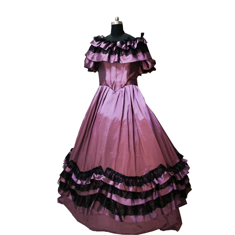 

2020 New purple Vintage costumes 18th Duchess Retro medieval Renaissance Reenactment Theatre Civil war Victorian dress D-381