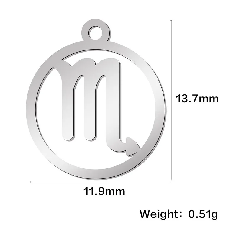 Teamer 12pcs Zodiac Floating Charms Stainless Steel Constellation Pendants