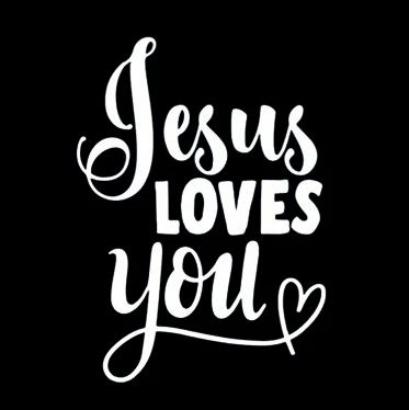 Vinyl Decal Black/White Jesus Loves You Sticker Text Window Sticker Waterproof Car Decor KK 20cm X 15cm Creativity car stickers,decorative stickers