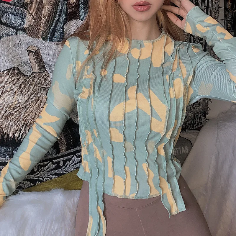 

autumn Harajuku retro leisure tassel tops women T-shirt 2020 fall winter fashion girls wild street casual tee shirts