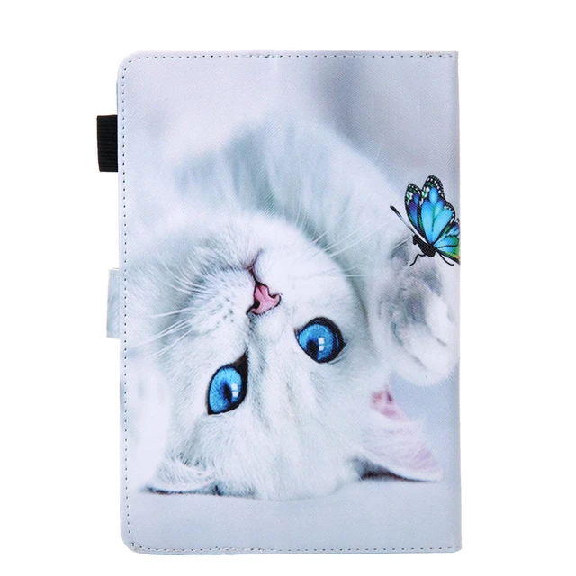 Mignon Chat Coque Compatible Avec iPad Nouveau iPad 10,9 Pouces , Pour  HUAWEI 5 Couverture , Avec Porte-stylo , Soutiens Automatique Veille/Réveil  Couvercle, Mode en ligne