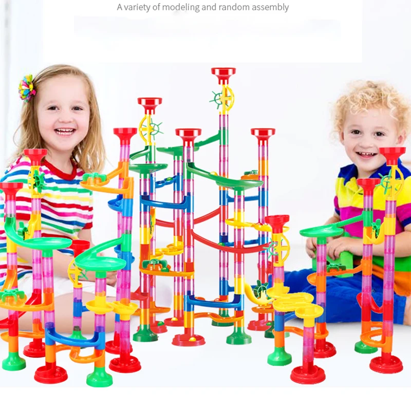 DIY Track Pipe Building Blocks For Children Ball Circuit Marble Race Run Maze Balls Educational Toys Gifts Blocks Kids Toys #20