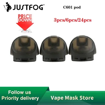 

3pcs 24pcs Original JUSTFOG C601 Pod with 1.7ml Capacity & 1.6ohm Coil 100% Cotton Accessory for JUSTFOG C601 Kit Ecig Parts