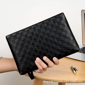 

Men Genuine Leather Korean-Style Large Capacity Soft Casual Pure Cowhide Envelope Bag