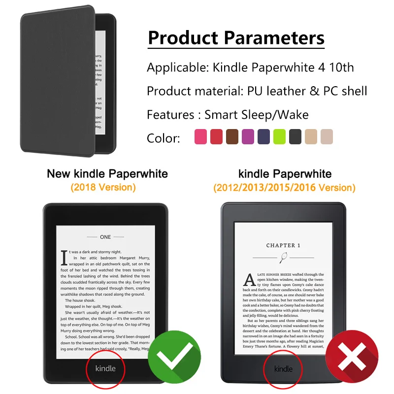 Ультратонкий чехол для kindle Paperwhite 4 10-го поколения e-reader Чехол-книжка для kindle paperwhite 4 обложка+ подарок