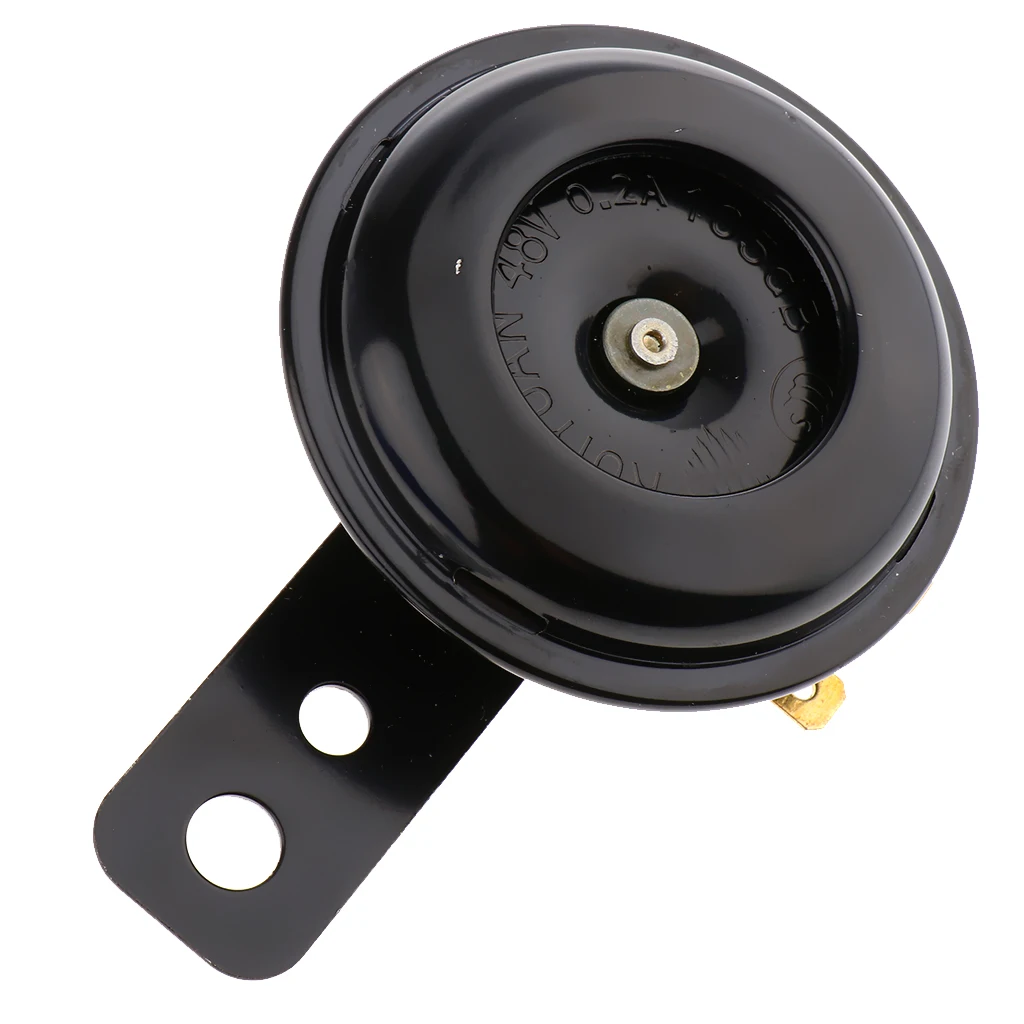 48V 0.2A Universal Super Loud Horn for Electric Bike Scooter Motorbike Bracket Black Shockproof Anti-corrosive Trumpet