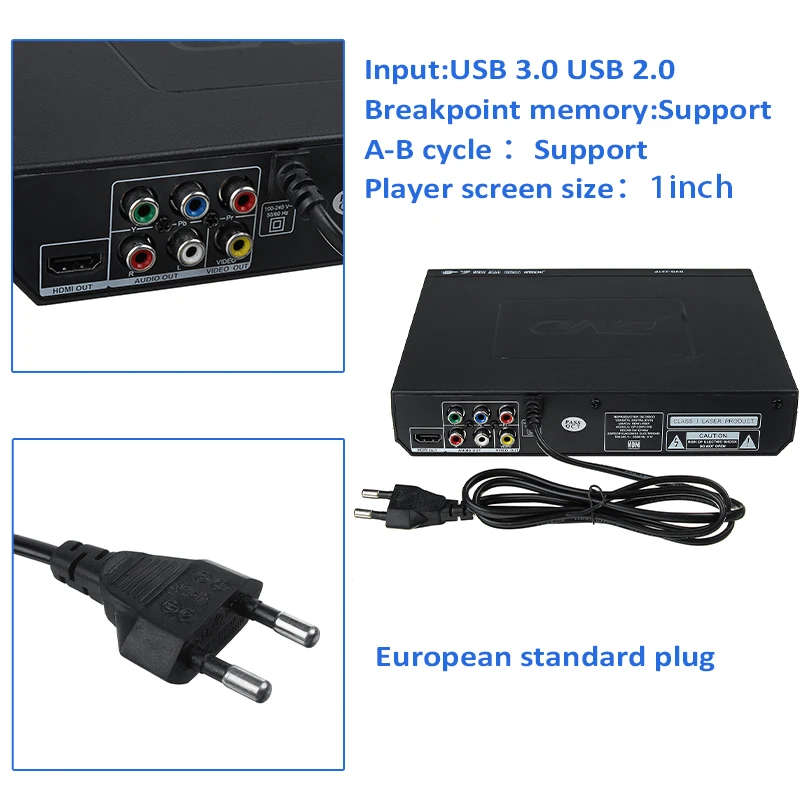 Мини dvd-плеер HDMI 1080p USB/AV Портативный многократное воспроизведение ADH DVD CD SVCD VCD MP3 JEPG JPEG Система домашнего кинотеатра 110-220 В