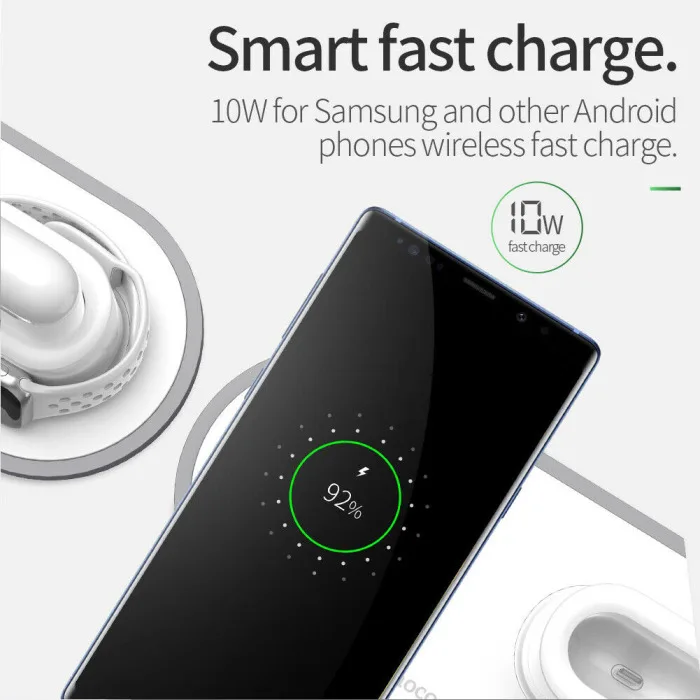 3 In1 QI Wireless Charger Dock Stand Fast Charge for iPhone Headsets Apple Watch ND998