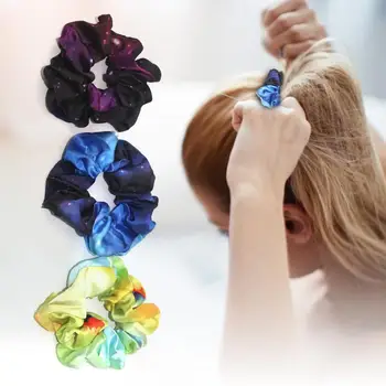 

3Pcs Elastic Hair Bands Star Color Gradient Chiffon Hair Scrunchie Women Girls Headwear Ponytail Holder Hair Accessories