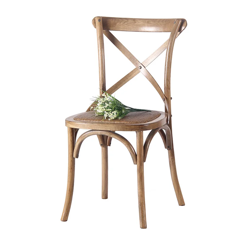 

American solid wood chair dining simple household back fork retro table and s Nordic