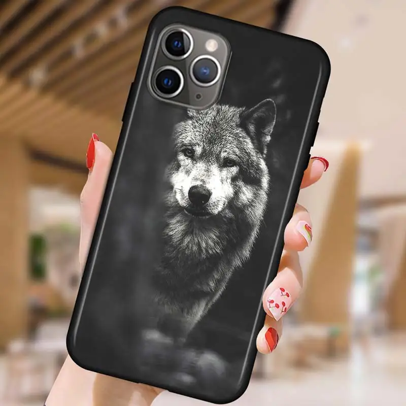 13 cases Cool Black Wolf  Print Silicone Cover For Apple iPhone 13 12 Mini 11 Pro XS MAX XR X 8 7 Plus 6 SE Phone Case best cases for iphone 13 