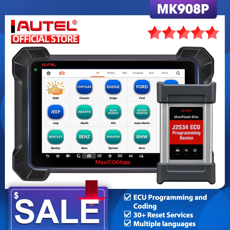 Автомобильный диагностический инструмент Autel MaxisCOM MK908P Pro сканер OBD2 автомобильный