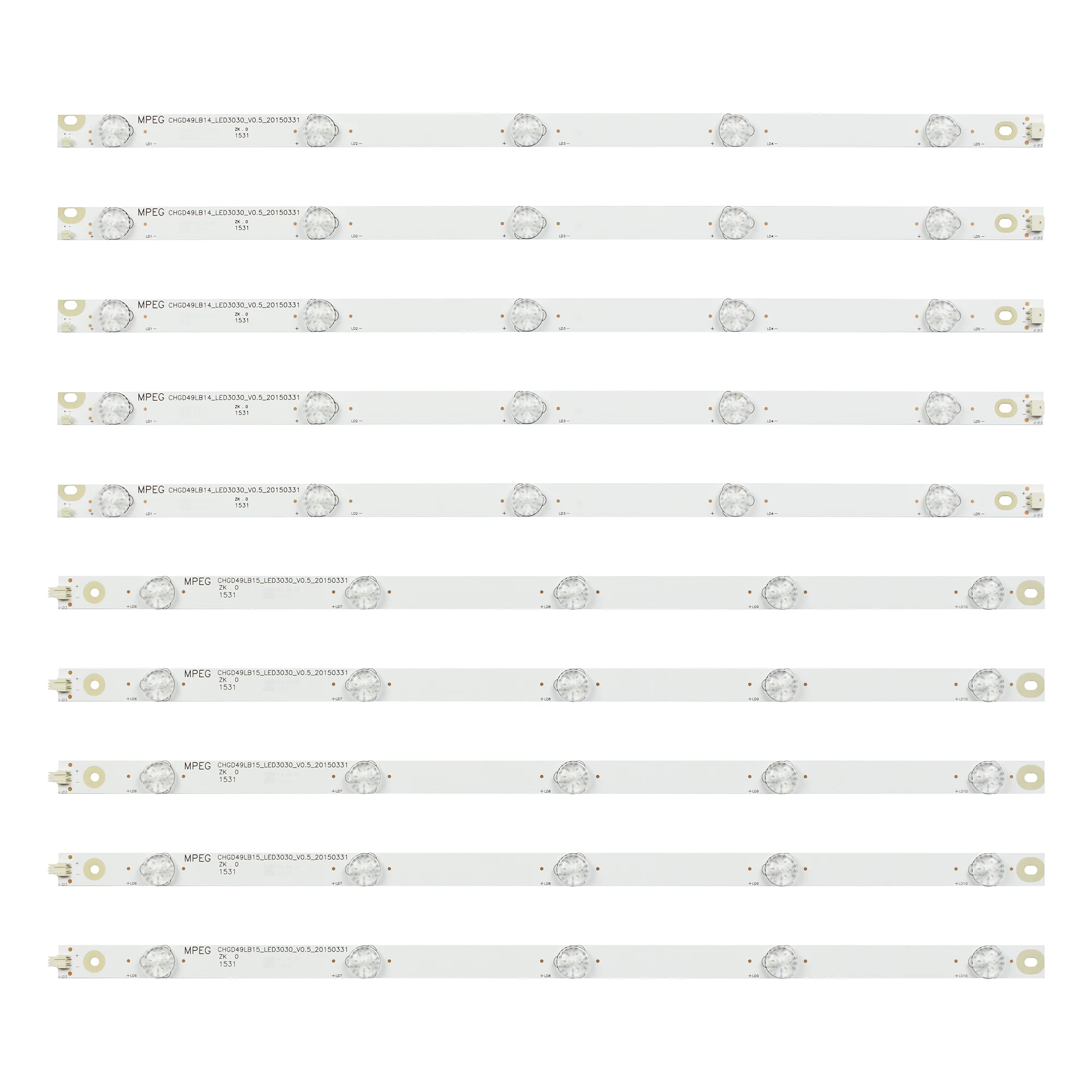 

LED Backlight strip 5 lamps For Chang hong 49"TV CHGD49LB14_LED3030_V0.5_20150331 UD49D6000i 49D3700I 49D2000 49U3C 49A1U 49U1