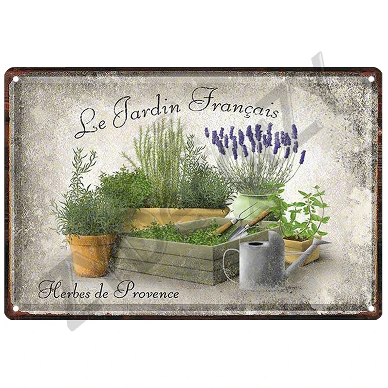 Metal Wall Signs Garden Retro Tin Sign Poster Vintage Wall Poster Decorative Wall Plate Kitchen Plaque Vintage Decor Accessories