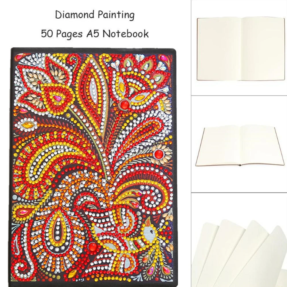 

A5 Notebook Student Stationery 50 Pages Drawing Embroidery Rhinestone Practical School DIY Writing Diamond Painting Office Blank