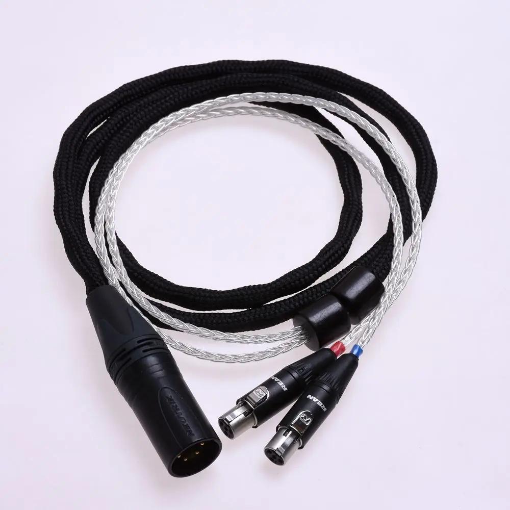 4-контактный разъём XLR Баланс Черный корпус 16 ядер посеребренный кабель 5N Pcocc для Audeze LCD-2 LCD-3 LCD-4 LCD-X LCD-XC наушников обновления