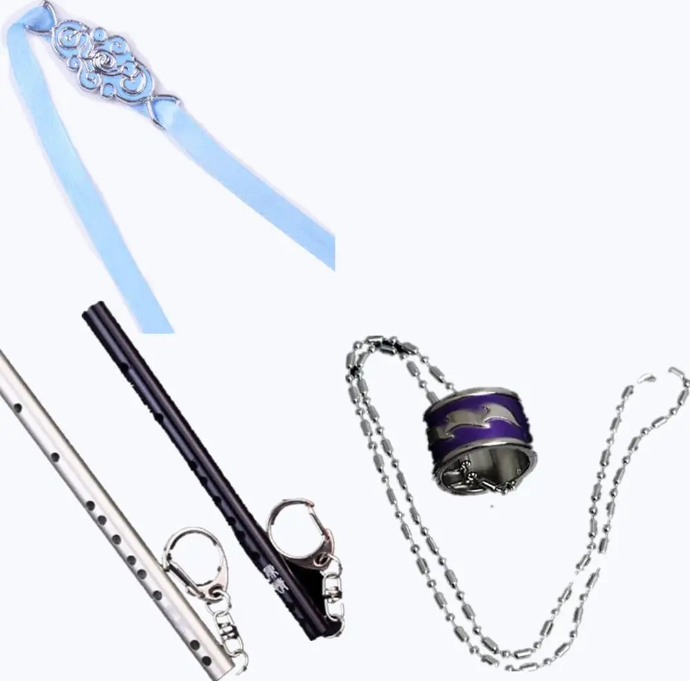 Mo Dao Zu Shi Keychain Cosplay prop Accessories Wei Wu Xian Ghost flute Chen qing Ling Ring Necklace Headband Wine jars Gift