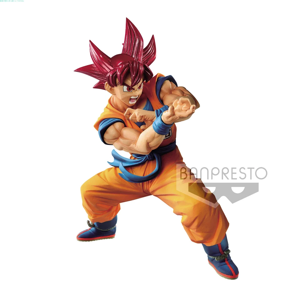 Tronzo Оригинальные фигурки Dragon Ball Banpresto Broly Goku Vegeta Gogeta Zamasu ПВХ Фигурки игрушки Супер Saiyan Фигурки игрушки - Цвет: BOS Red Goku