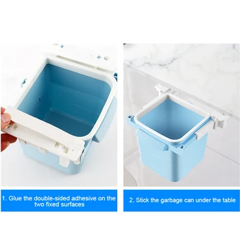 

Concealed Trash Can Dust Bin Desktop Home Kitchen Office Retractable Storage Case AC889