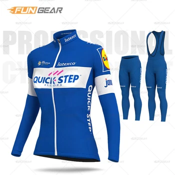 

Women Cycling Clothes Team Jersey Set Quick Step Long Sleeve Bike Race Uniform Spring Autumn Mtb Lady Breathable Bib Tights Kit