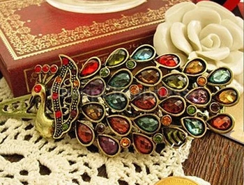 

Hair Ornaments Barrette Donut Hair Style Crystal Peacock Hair Clips for Women Girls Big Hairpins Hair Accessories