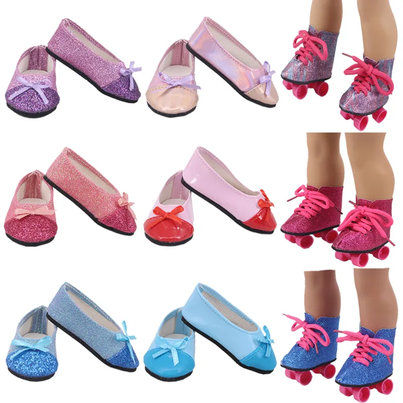 FreeShippingDollBalletSkateCuteShoes7CmFor18InchAmerican43CmBaby.jpg