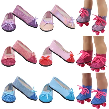 

Free Shipping Doll Ballet Skate Cute Shoes 7 Cm For 18 Inch American&43 Cm Baby New Born Doll Generation Girl`s Toy 1/3 Blyth