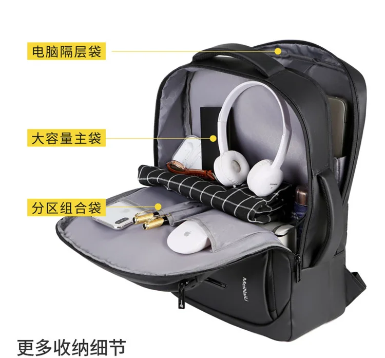 Litthing рюкзак для ноутбука мужские рюкзаки бизнес ноутбук Mochila водонепроницаемый рюкзак зарядка через usb сумки для путешествий