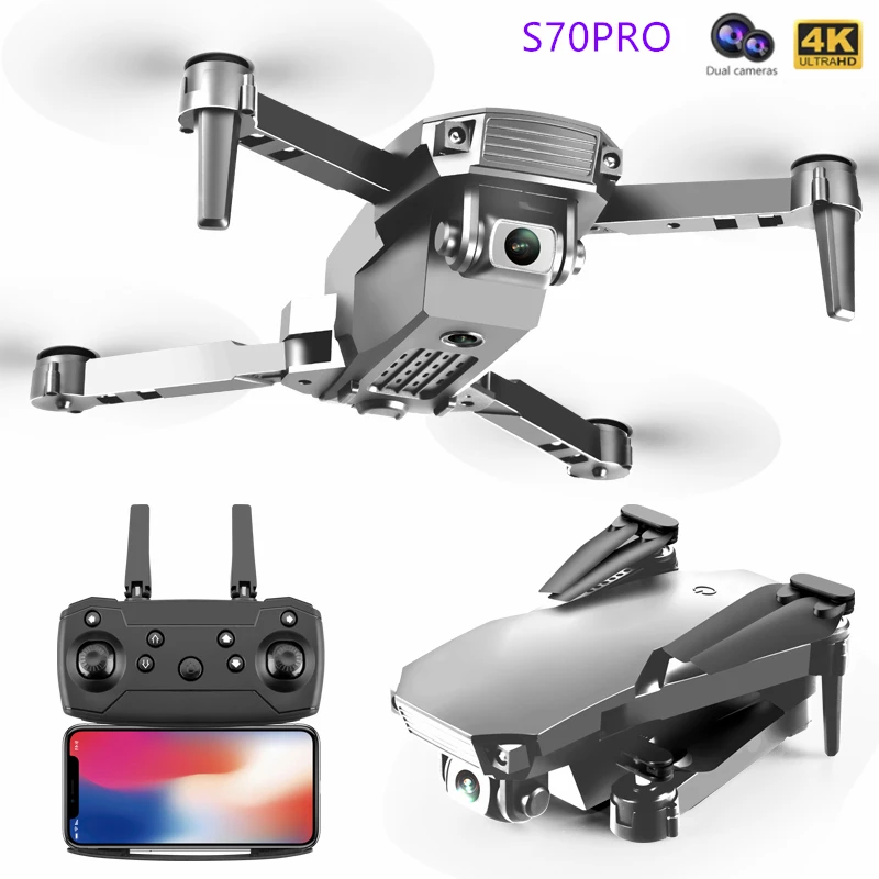 2021 New Mini Drone 4K 1080P HD Camera WiFi Fpv Air Pressure Altitude Hold Foldable Quadcopter RC Drone Kid Toy GIft S70PRO