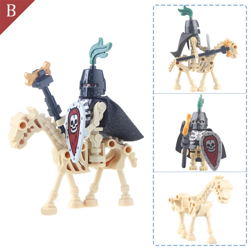 Ninja Skeleton Medieval Castle Knight Warriors Skeletons Building Blocks Strong Orcs Figures Collection Toys For Kids Gifts lego technic gears Model Building Toys