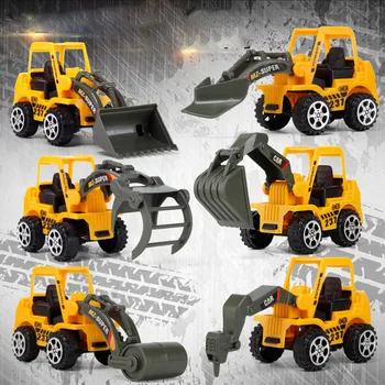 

Mini Engineering Vehicle Model Bulldozer Excavator Car Truck Toy Tractor Gift