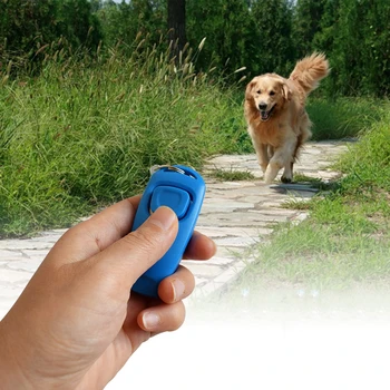 

New Colorful 2 In 1 Dog Whistles Training Whistle Clicker Dog Trainer Equipment Aid Guide with Key Ring Pet Products Accessories