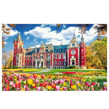 

1000 Piece Jigsaw Puzzles For Adults Kids, Jigsaw Intellectual Educational Game Difficult and Challenge/Flower Castle